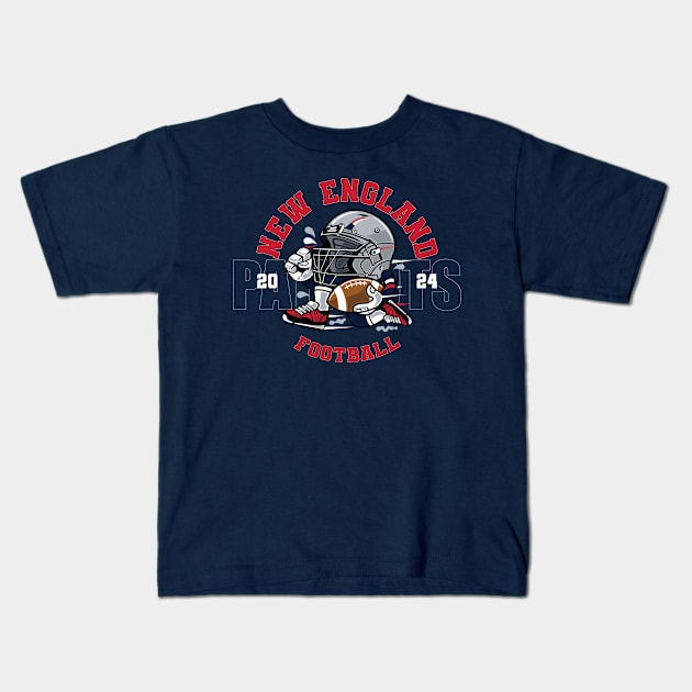 New England Football Kids T-Shirt by Nagorniak